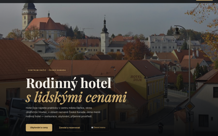 Náhled webu Hotel Dyje