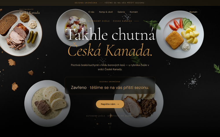 Náhled webu Restaurace Česká Kanada